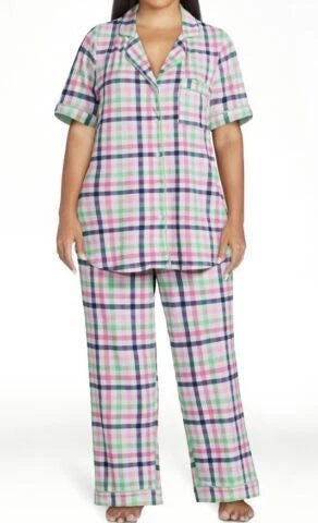 Joyspun Womens Notch Collar & Capri pants Sleep Set, Size S - 3XL