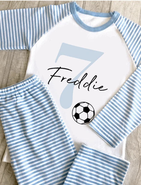 when i wake up i will be football birthday pyjamas boys pjs age one to ten