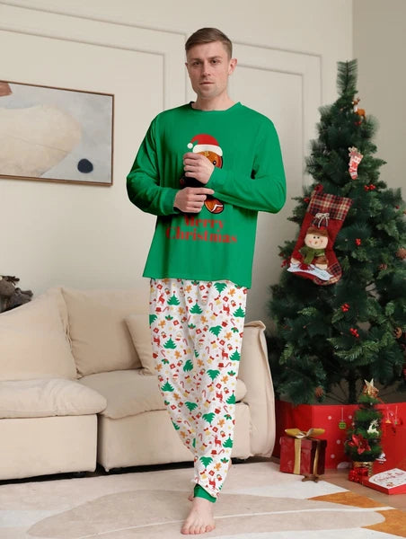 Christmas Family Matching Pyjamas Adult Kids Baby Gingerbread Man Nightwear Set