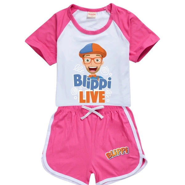 Popular Blippi children's short clothing T-shirt long pants pajamas sports suit
