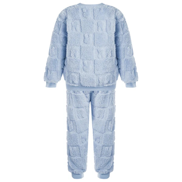 Kids Boys Girls Winter Warm Fleece Pyjamas Set Long Sleeve Nightwear AU