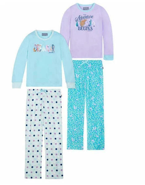 NEW! GIRLS EDDIE BAUER 4 PIECE PAJAMA SET! ADVENTURE AWAITS SERIES! VARIETY