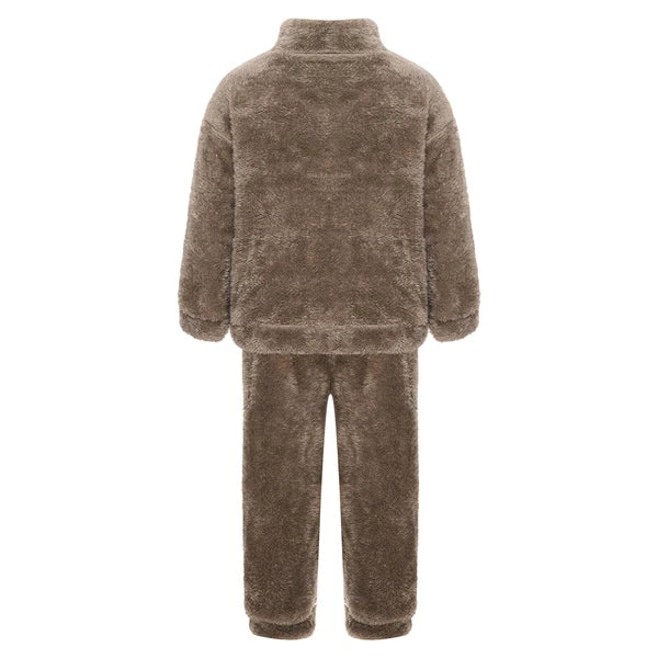 Girl Boy Sleepwear Zipper Pajamas Set Elastic Loungewear Outerwear Nightwear