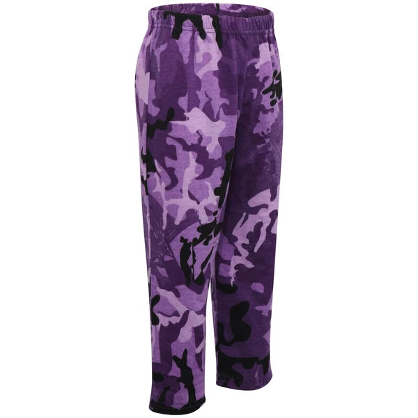 Kids Boys Girls Pyjamas Camouflage Contrast Purple Sleeves 2-13 Year