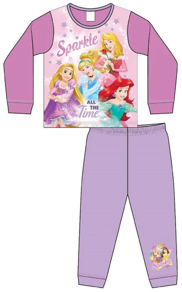 Girl's DISNEY PRINCESS Pyjamas / PJs in a Choice of 3 Styles - 18 months-5 years