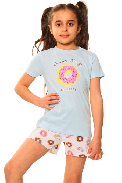 Honesty Girls 'Donut Worry Be Happy' Short Sleeve Top & Short Bottom Pyjamas