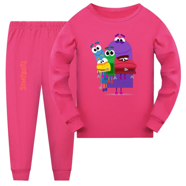 New Boy Story Robot Long Sleeve T-shirt Long Pants Casual Pajama Set Gift
