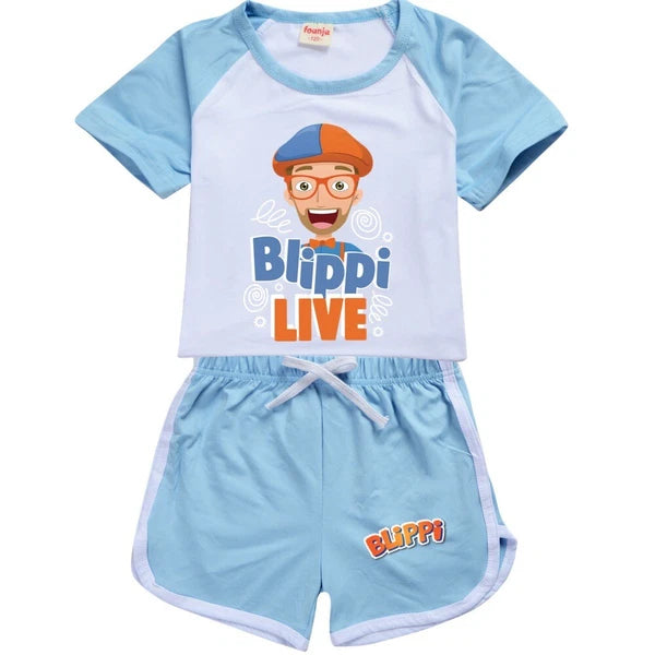 Popular Blippi children's short clothing T-shirt long pants pajamas sports suit