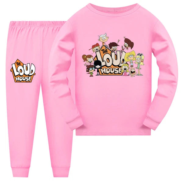 Popular The Loud House children's long sleeved T-shirt pajamas pants set gift