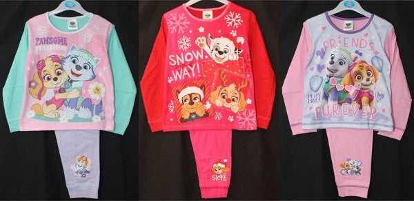 Girls PAW PATROL Pyjamas /Pink SKYE & EVEREST PJs Sizes 18 Months-5 Years