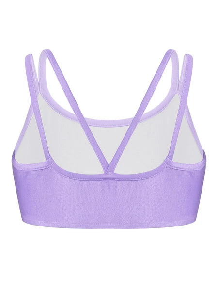 Kids Girls Pajamas Solid Color Set With Pants Outfits Nightwear Round Neck Tops