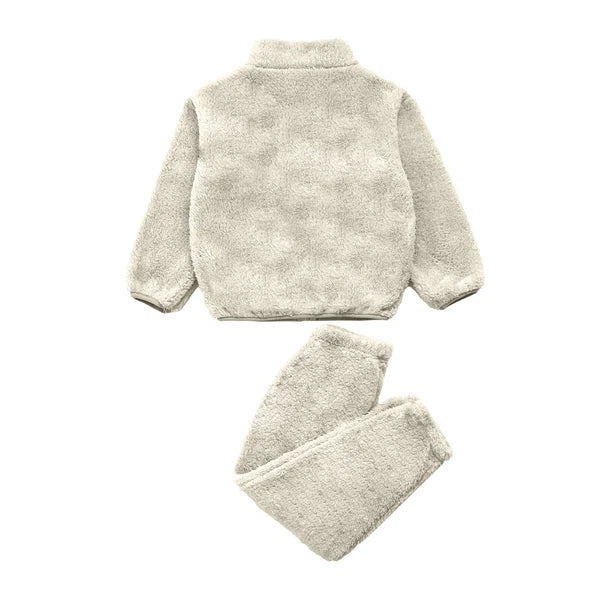 Unisex Kids Pajama Tops Outfit Zipper Set Suit Costume Soft Nightwear Boys Warm