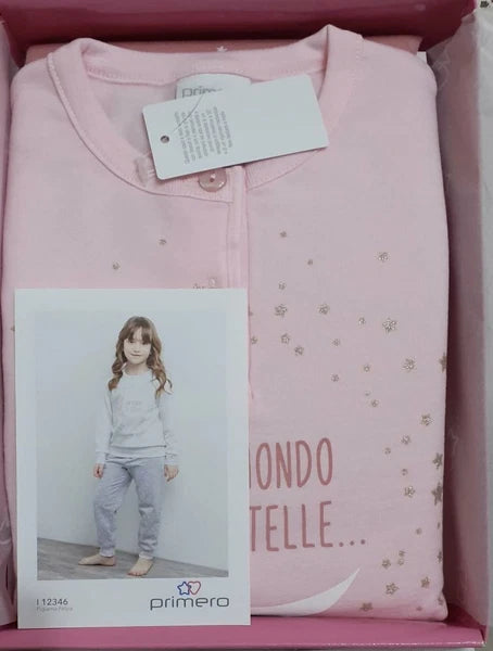 Serafino Girl Long Sleeve Cotton Fleece Pyjamas Primero