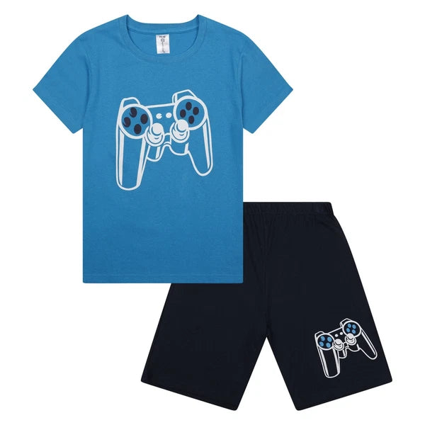 Boys Gamer Short Pyjama Set Kids Gaming Theme PJ Sets Nightwear 9 to 16 Years