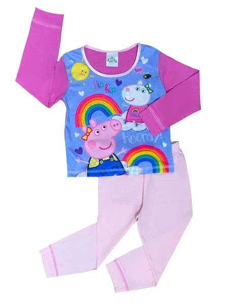 Girls Peppa Pig Toddler / Younger Pyjama Set Pink Size 18m- 5 Years Long Sleeved