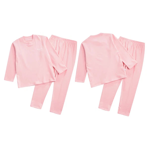 Kids Boys Girls Tees Elastic Top Pajamas Sleepwear Letter Print Set Thermal