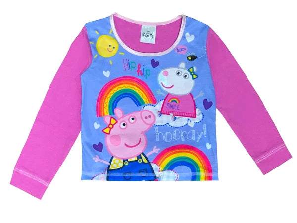 Girls Peppa Pig Toddler / Younger Pyjama Set Pink Size 18m- 5 Years Long Sleeved