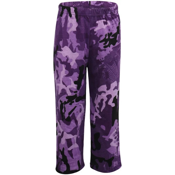Kids Boys Girls Pyjamas Camouflage Contrast Purple Sleeves 2-13 Year