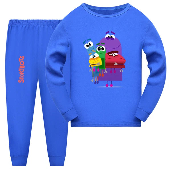 New Boy Story Robot Long Sleeve T-shirt Long Pants Casual Pajama Set Gift