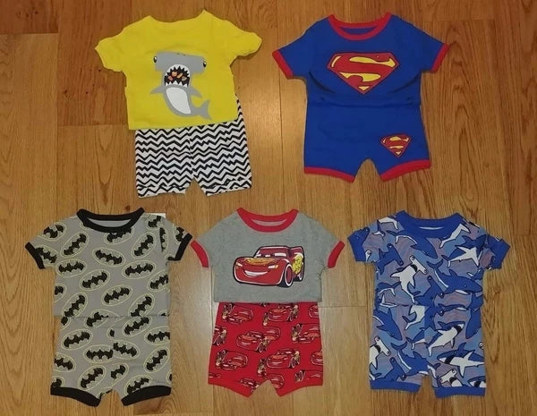 CHOOSE NWT Gap Boy Short Sleeve Pajamas Batman Sharks  6-12 12-18 Months
