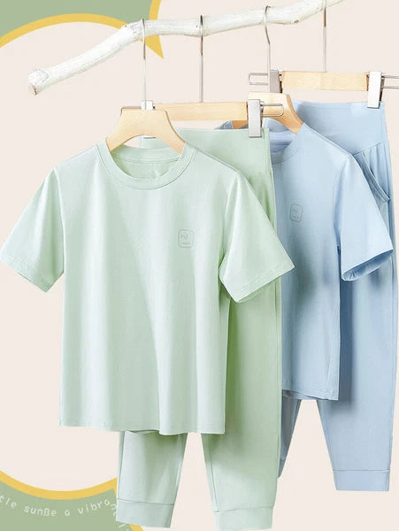 Pajama Set for Boys and Girls Spring Summer Thin Children's Anti Mite Homewear