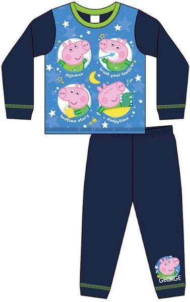 GEORGE PIG Boy's Pyjamas /PEPPA PIG Long-Sleeved PJs Sizes 18 months-5 years