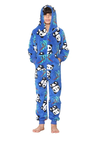 A2Z Onesie One Piece Pyjama Set Panda Print for Boys and Girls Childrens