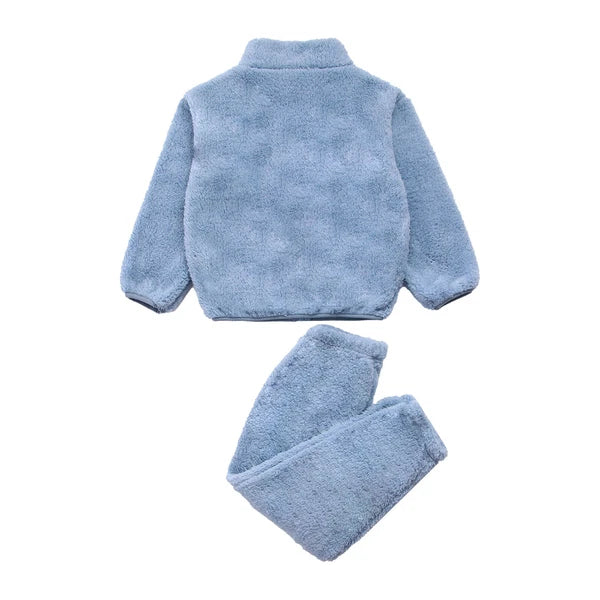 Unisex Kids Outfit Coral Fleece Pajama 2 Piece Set Sleepwear Costume Suit Warm