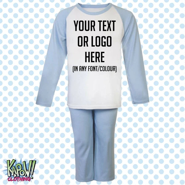 Custom Personalised Kids Baby Pyjamas PJs Raglan Sleep Night Wear Gift Toddler 2