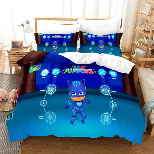 Kids PJ Masks 3D Quilt/Duvet/Doona Cover Bedding Sets + Pillowcases - Single