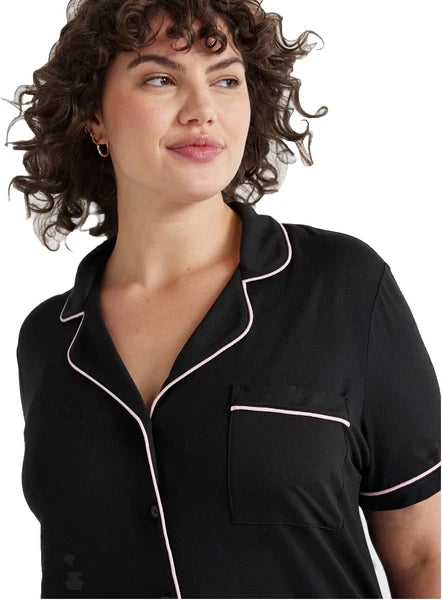 Joyspun Womens Notch Collar & Capri pants Sleep Set, Size S - 3XL