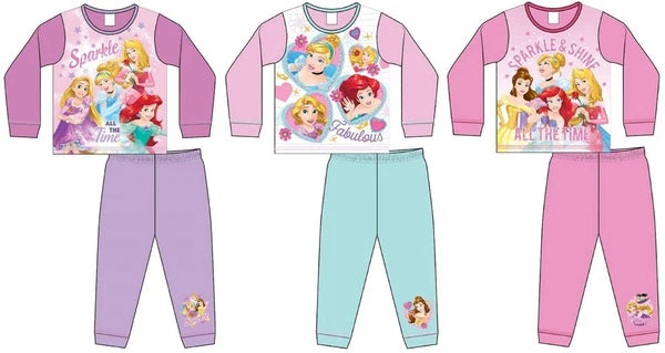 Girl's DISNEY PRINCESS Pyjamas / PJs in a Choice of 3 Styles - 18 months-5 years