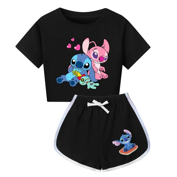 Short Outfits T-Shirt Now Trousers Tracksuit PJ's Sets Kids Lilo & Stitch-