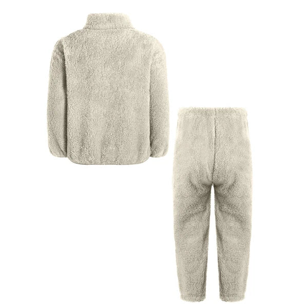 Unisex Kids Outfit Warm Set Coral Fleece Pajama Long Sleeve Casuai Tops Boys