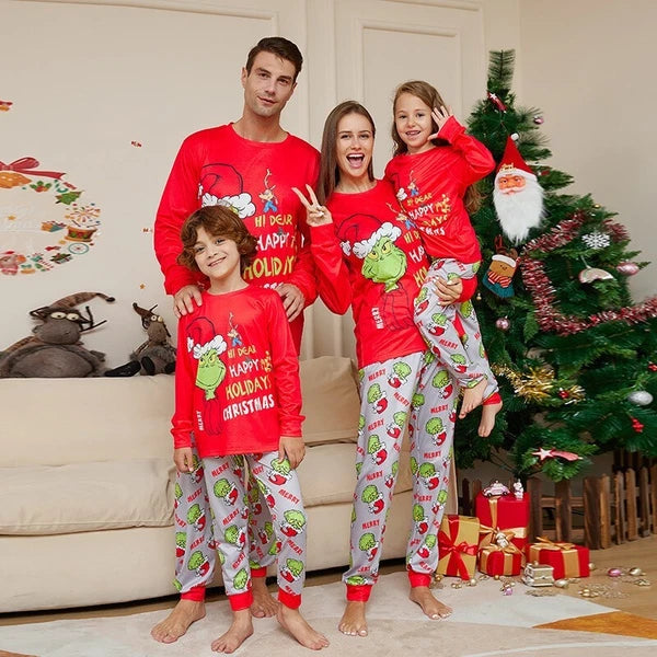 Christmas Family Matching Pyjamas Adult Kids Baby Grinch Nightwear Sleepwear Hot