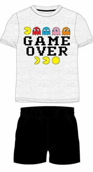 Boys PAC-MAN Gaming Short Sleeve Pyjamas pjs set, Official 7-12 yrs