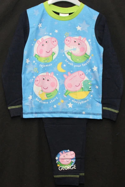 GEORGE PIG Boy's Pyjamas /PEPPA PIG Long-Sleeved PJs Sizes 18 months-5 years