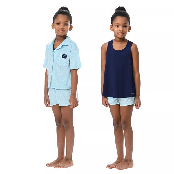 Calvin Klein Ck Youth 3 Piece Sleepwear Pajama SET Blue Green Pink BOY GIRLS NEW