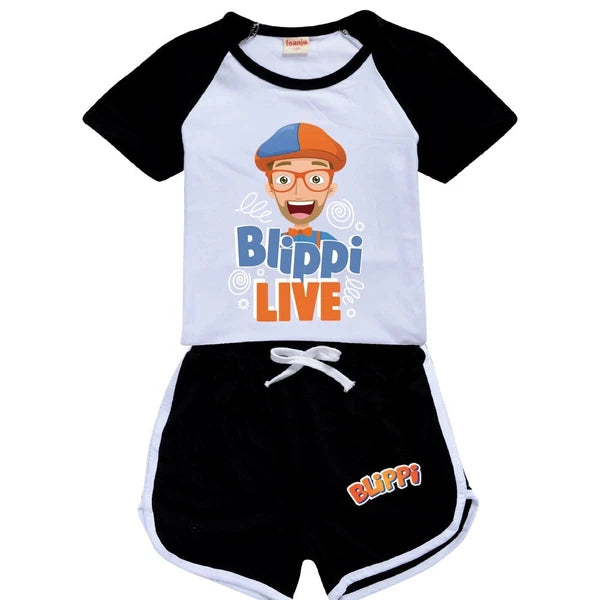 Popular Blippi children's short clothing T-shirt long pants pajamas sports suit