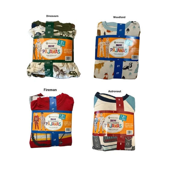Member's Mark Boy's 4-Piece Long Sleeve & Pant Favorite Pajama Sets
