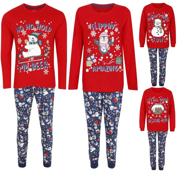 Christmas Pyjamas Family Matching Mens Ladies Boys Girls XMAS Novelty PJ Sets