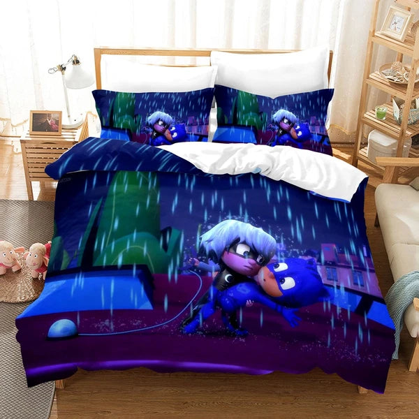 Kids PJ Masks 3D Quilt/Duvet/Doona Cover Bedding Sets + Pillowcases - Single