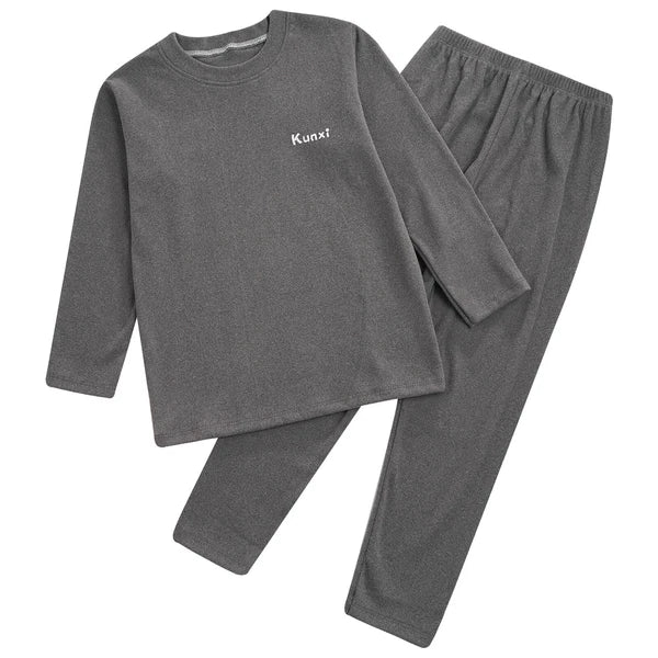 Kids Boys Girls Tees Elastic Top Pajamas Sleepwear Letter Print Set Thermal