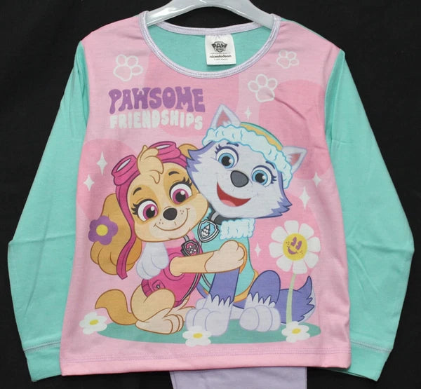 Girls PAW PATROL Pyjamas /Pink SKYE & EVEREST PJs Sizes 18 Months-5 Years