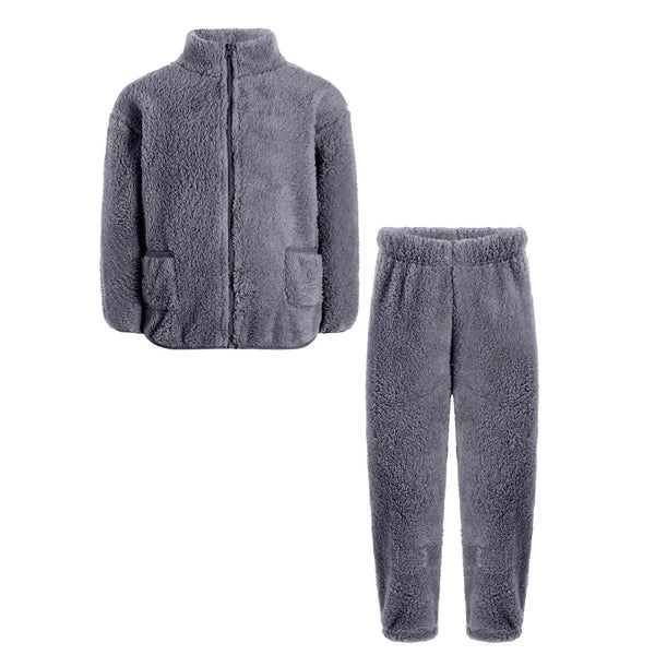 Unisex Kids Pajama Bottoms Outfit Winter Set Coral Fleece Costume Tops Casuai