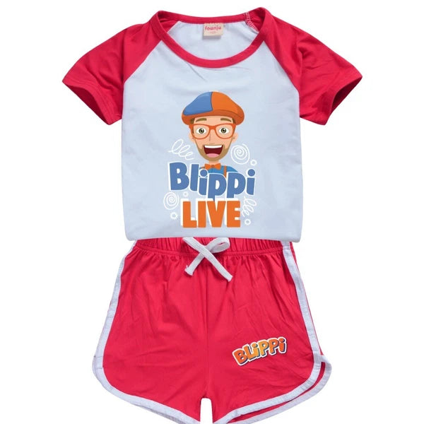 Popular Blippi children's short clothing T-shirt long pants pajamas sports suit