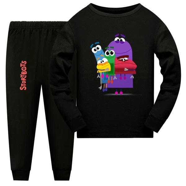 New Boy Story Robot Long Sleeve T-shirt Long Pants Casual Pajama Set Gift