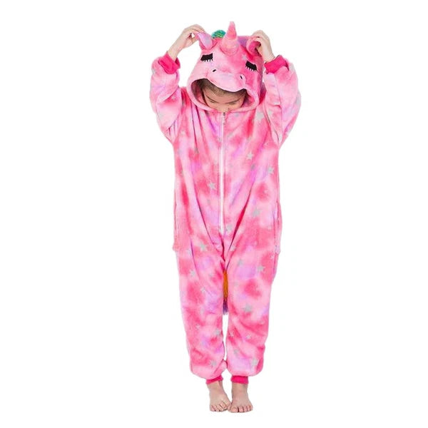One-Piece Kid's Animal Pajamas Bathrobe Halloween Cosplay Costume Sleepwear