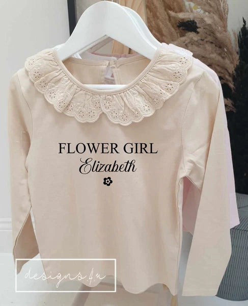 Personalised Flower Girl Pyjamas ~ Wedding Eve ~ Wedding Night ~ Flower ~ Heart