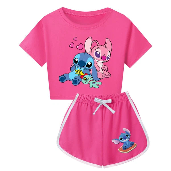 Short Outfits T-Shirt Now Trousers Tracksuit PJ's Sets Kids Lilo & Stitch-